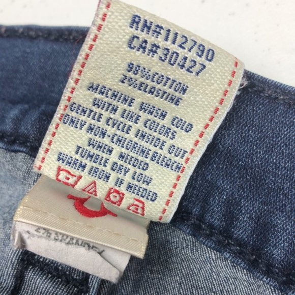 VINTAGE TRUE RELIGION CASEY SKINNY JEANS 27x28 MADE IN USA 🇺🇸 - Picture 8 of 15